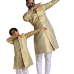 Handmade KimKhab Vibrant Green Golden Sherwani | Regal Ethnic Wear | Jaipurio